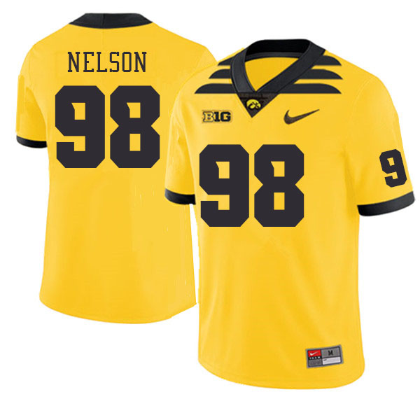Iowa Hawkeyes #98 Anthony Nelson College Football Jerseys Stitched Sale-Gold